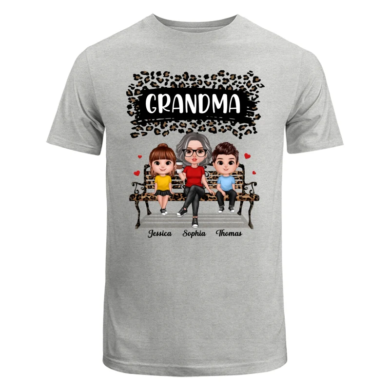 Black Leopard Grandma Grandkids Personalized Shirt - Image 6