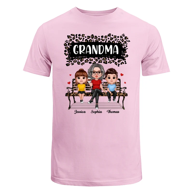 Black Leopard Grandma Grandkids Personalized Shirt - Image 7