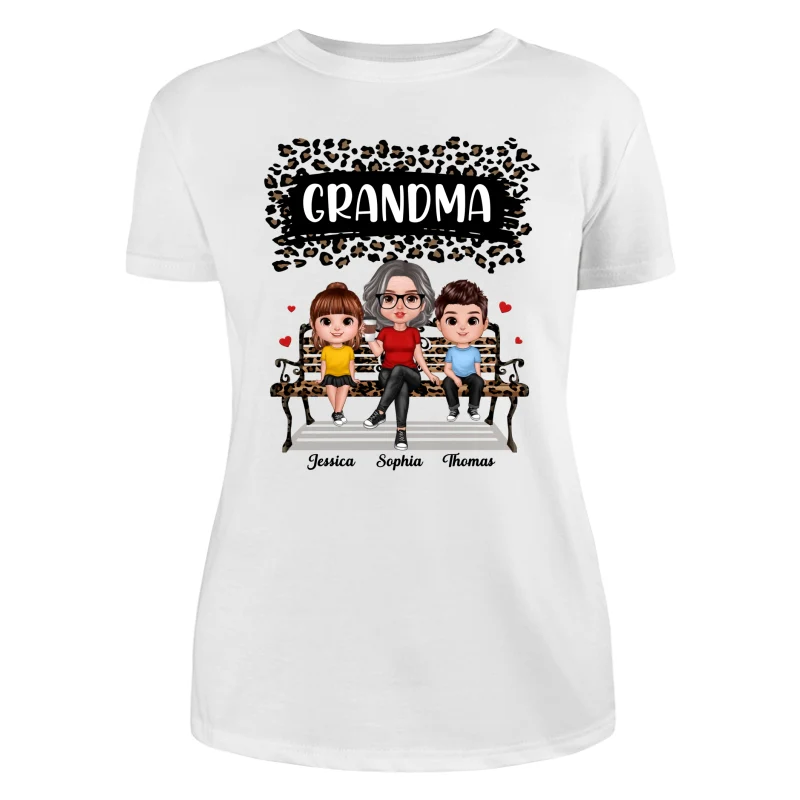 Black Leopard Grandma Grandkids Personalized Shirt - Image 9