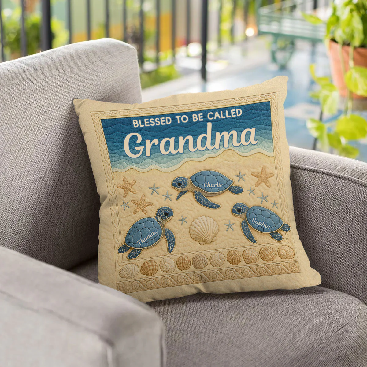 Blessed To Be Called Grandma 3D Effect Turtles Personalized Pillow, Heartfelt Gift For Grandma - Image 7