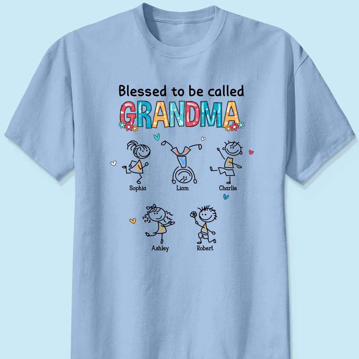 Blessed To Be Called Grandma Colorful Drawing Personalized Shirt - Image 10