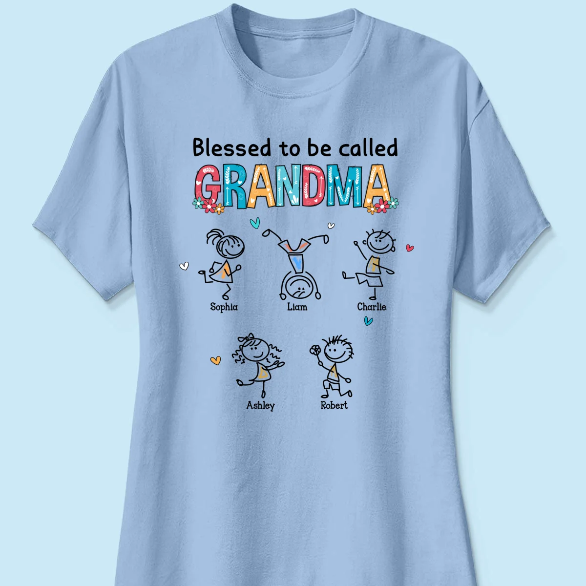 Blessed To Be Called Grandma Colorful Drawing Personalized Shirt - Image 14