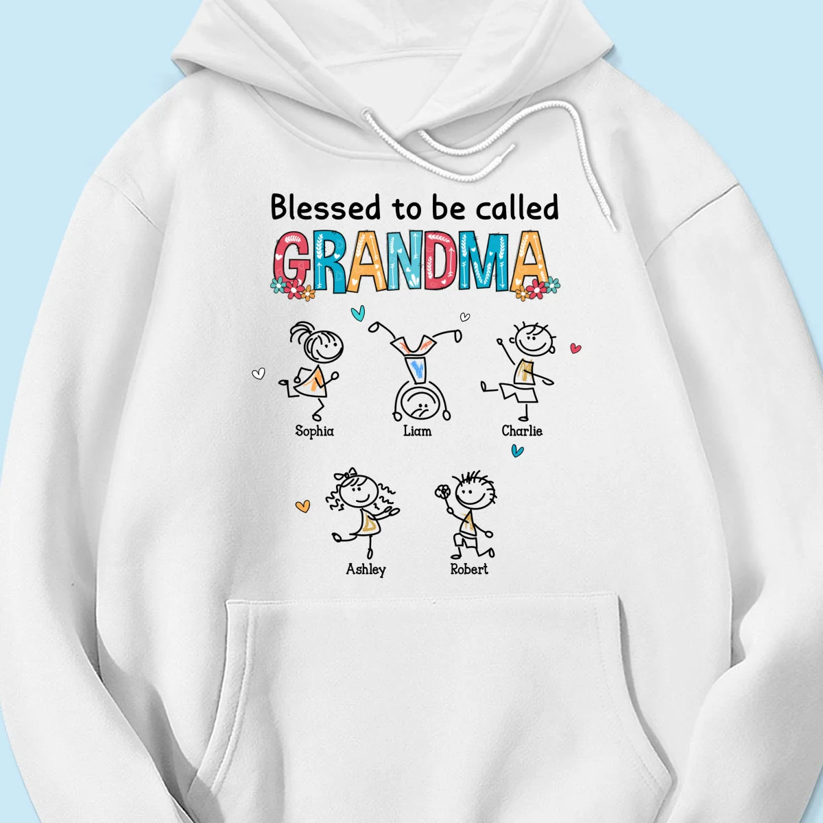 Blessed To Be Called Grandma Colorful Drawing Personalized Shirt - Image 15