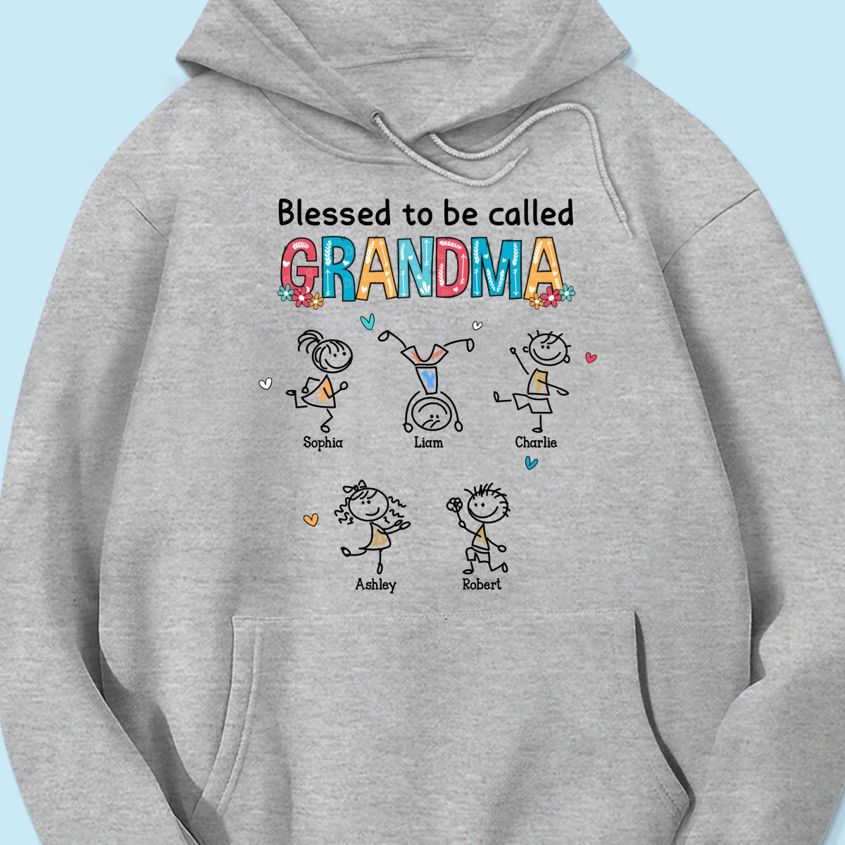 Blessed To Be Called Grandma Colorful Drawing Personalized Shirt - Image 16