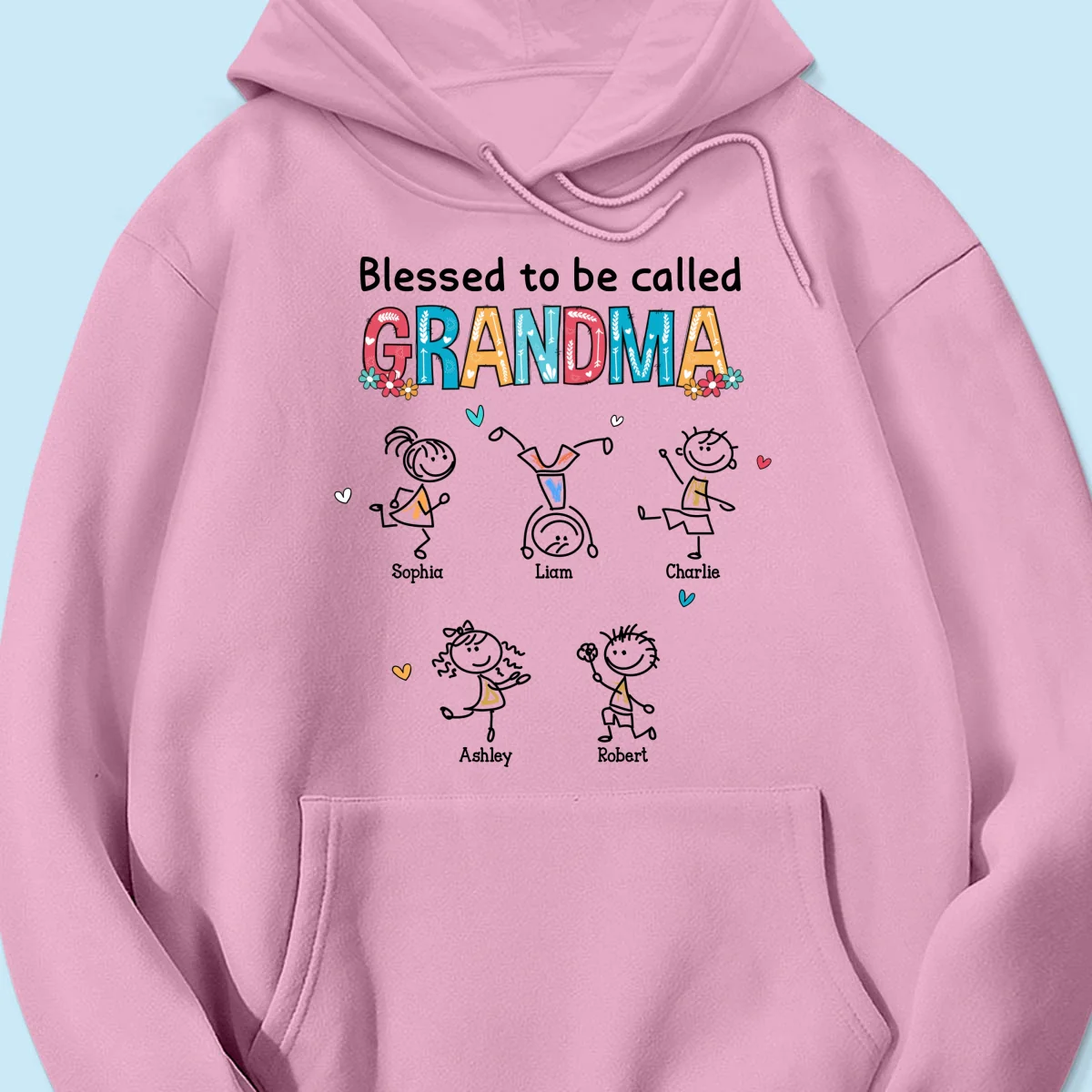 Blessed To Be Called Grandma Colorful Drawing Personalized Shirt - Image 17