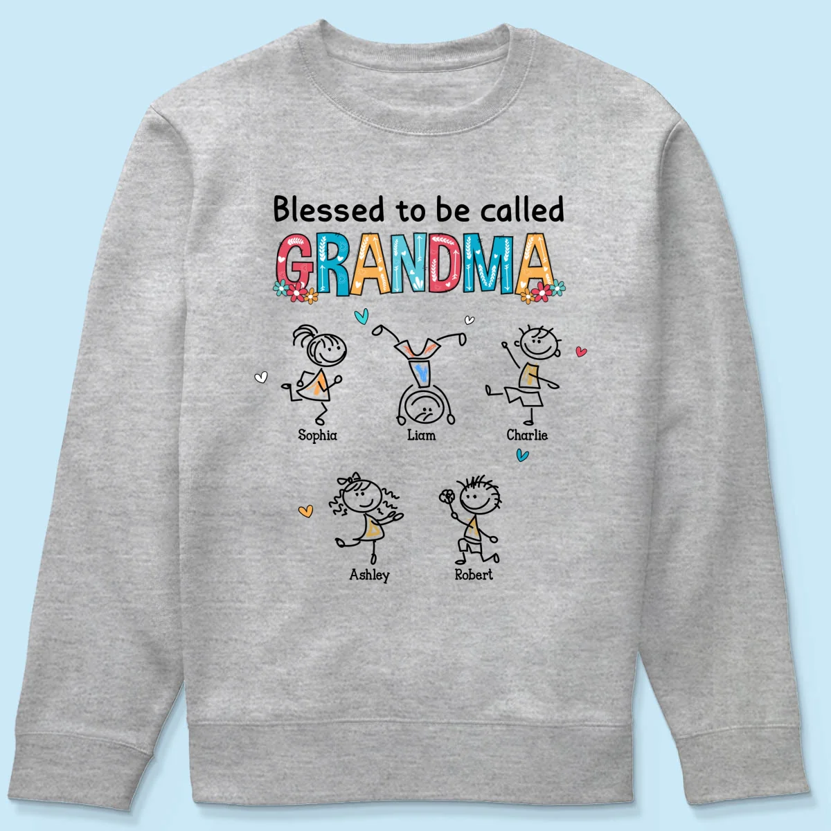 Blessed To Be Called Grandma Colorful Drawing Personalized Shirt - Image 20