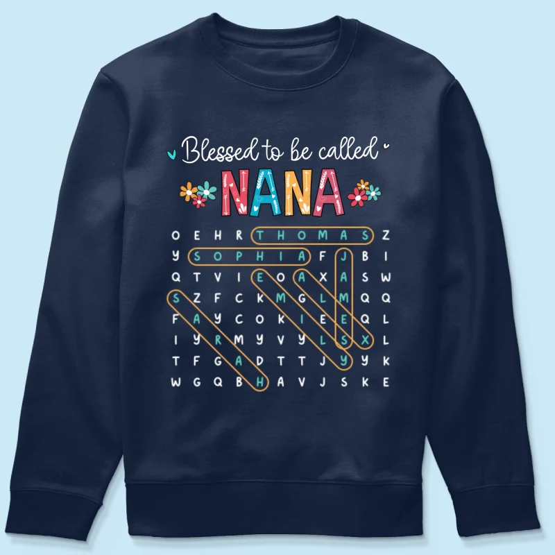 Blessed To Be Called Grandma Grandkids Name Word Search Puzzle - Personalized Shirt - Mother's Day Gift For Grandma Mom - Image 23