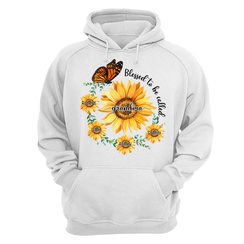 Blessed To Be Called Grandma Mom Circle Sunflowers Personalized Shirt - Image 13