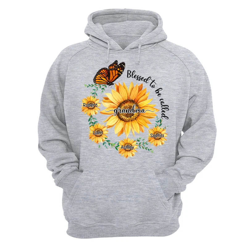 Blessed To Be Called Grandma Mom Circle Sunflowers Personalized Shirt - Image 14