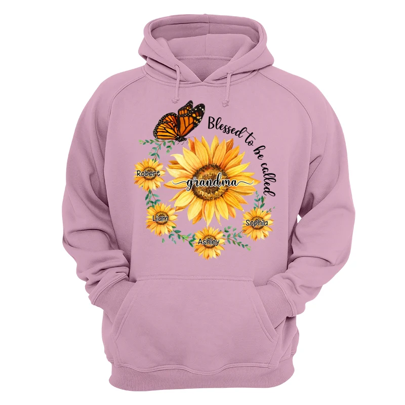 Blessed To Be Called Grandma Mom Circle Sunflowers Personalized Shirt - Image 15