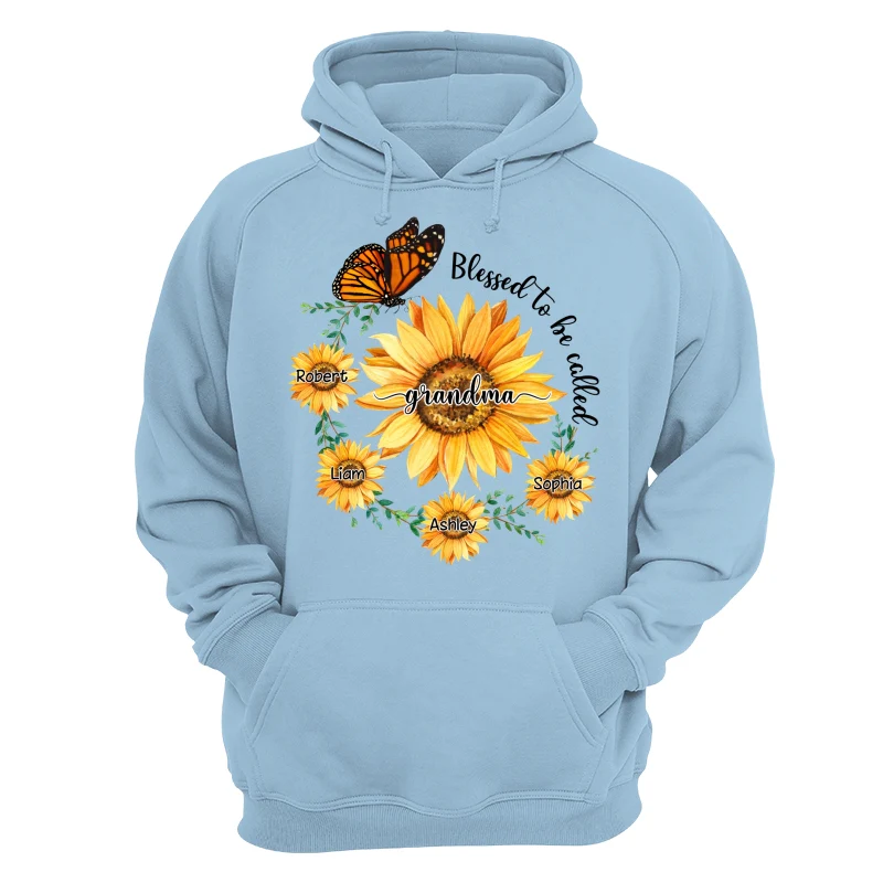 Blessed To Be Called Grandma Mom Circle Sunflowers Personalized Shirt - Image 16