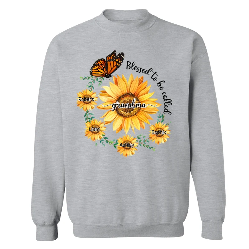 Blessed To Be Called Grandma Mom Circle Sunflowers Personalized Shirt - Image 18