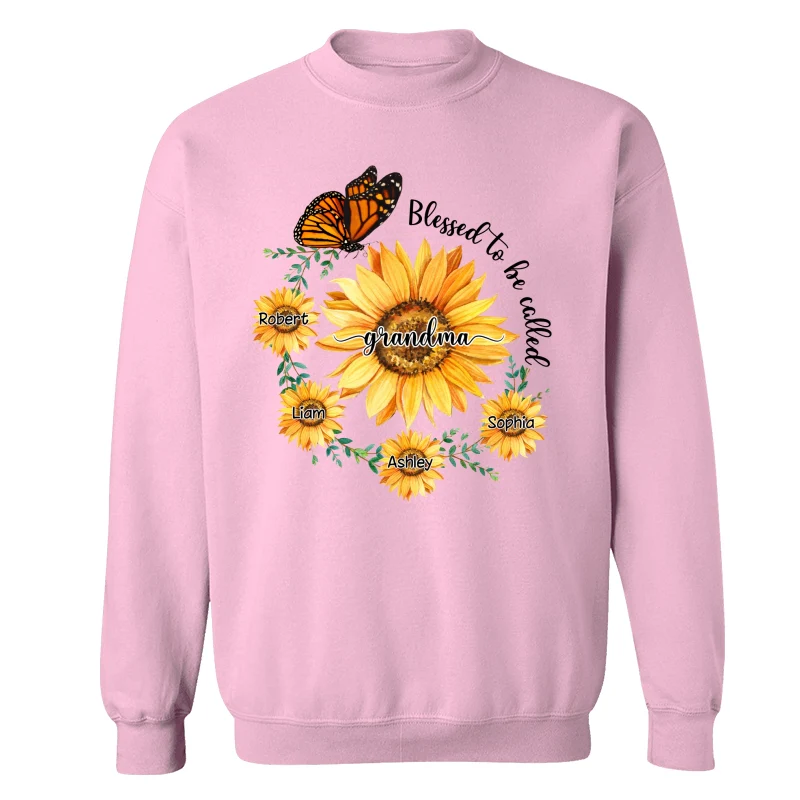 Blessed To Be Called Grandma Mom Circle Sunflowers Personalized Shirt - Image 19