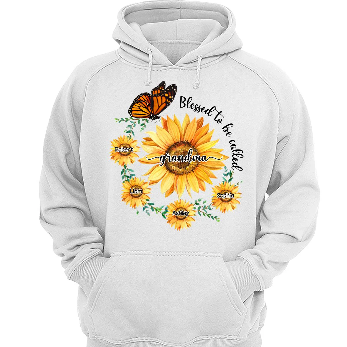 Blessed To Be Called Grandma Mom Circle Sunflowers Personalized Shirt - Image 3