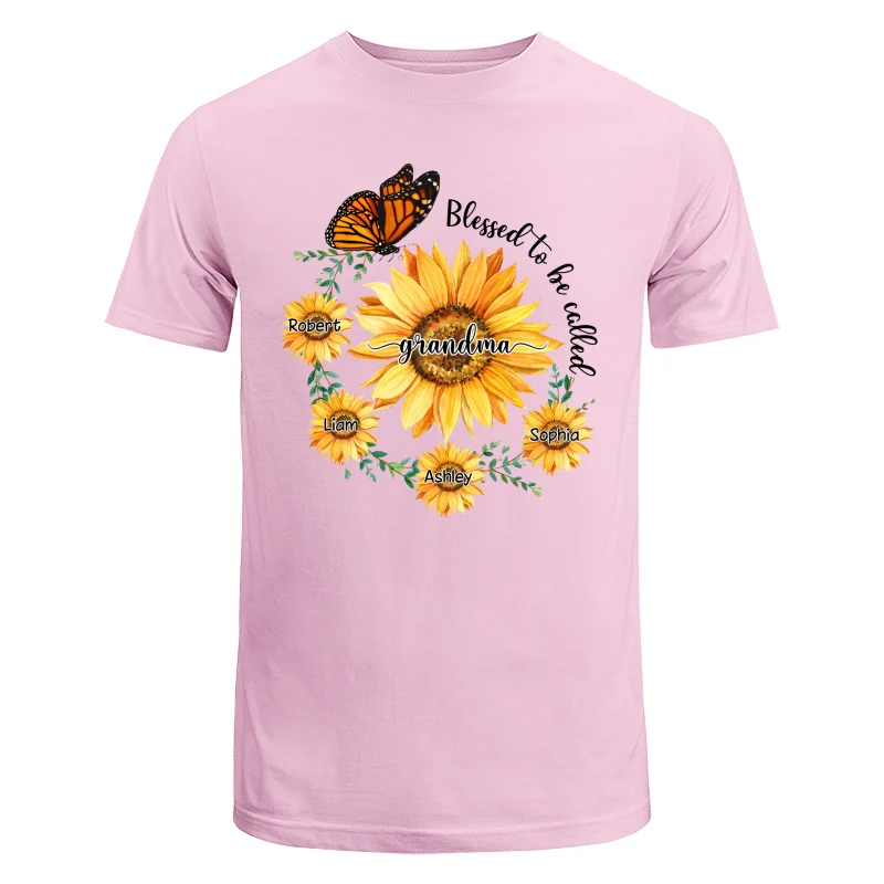 Blessed To Be Called Grandma Mom Circle Sunflowers Personalized Shirt - Image 7