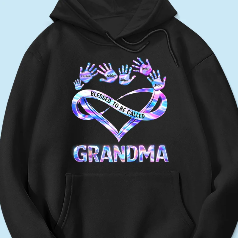 Blessed to be Called Grandma Mom with Kids' Handprint - Personalized Shirt - Sentimental Gift for Grandma, Mom - Image 58