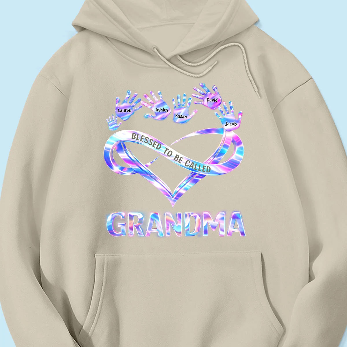Blessed to be Called Grandma Mom with Kids' Handprint - Personalized Shirt - Sentimental Gift for Grandma, Mom - Image 73