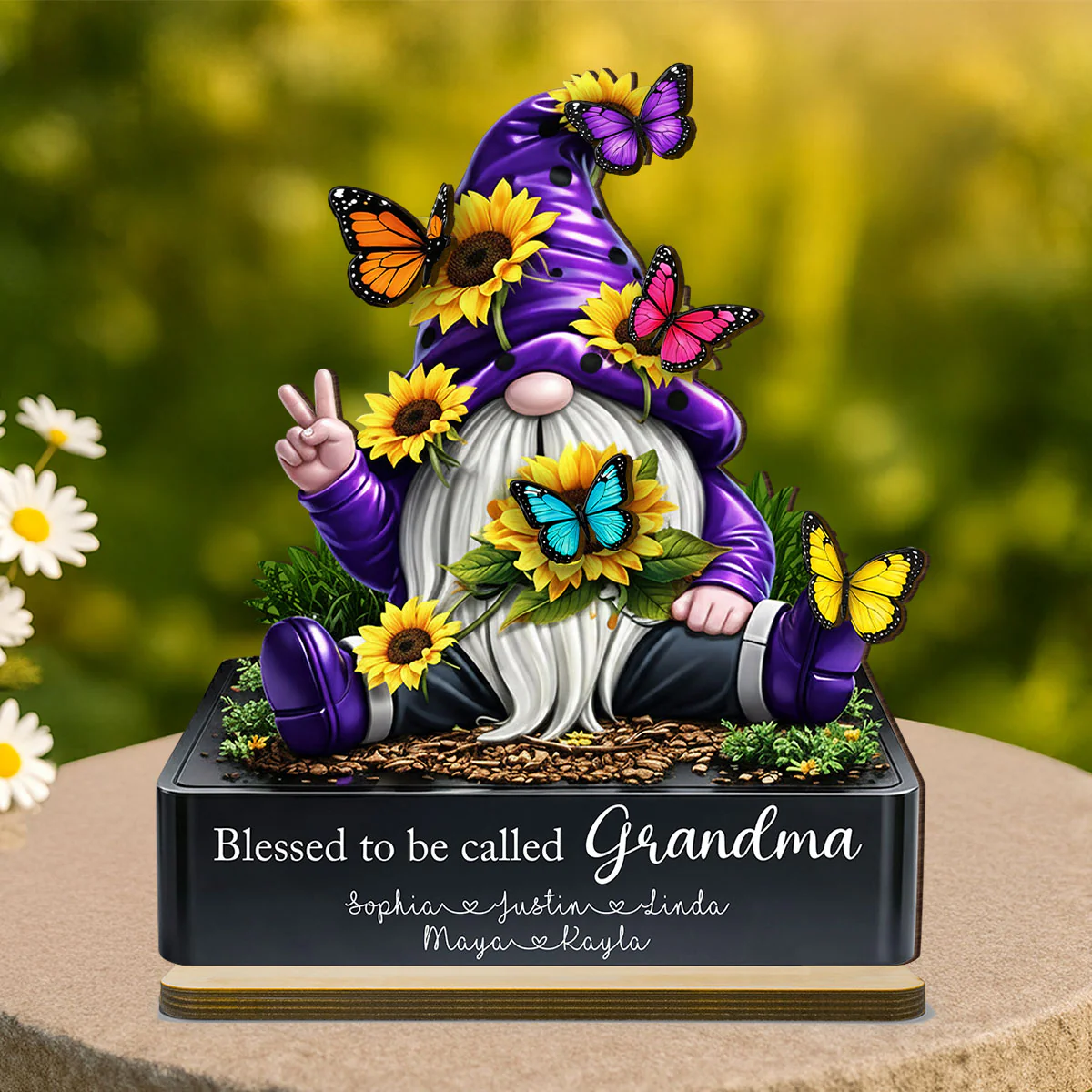 Blessed to Be Called Grandma - Personalized 2-Layered Wooden Plaque - Heartfelt Gift for Grandma - Image 3