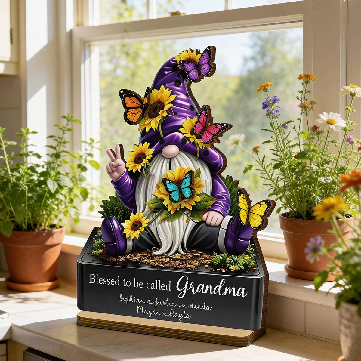 Blessed to Be Called Grandma - Personalized 2-Layered Wooden Plaque - Heartfelt Gift for Grandma - Image 4