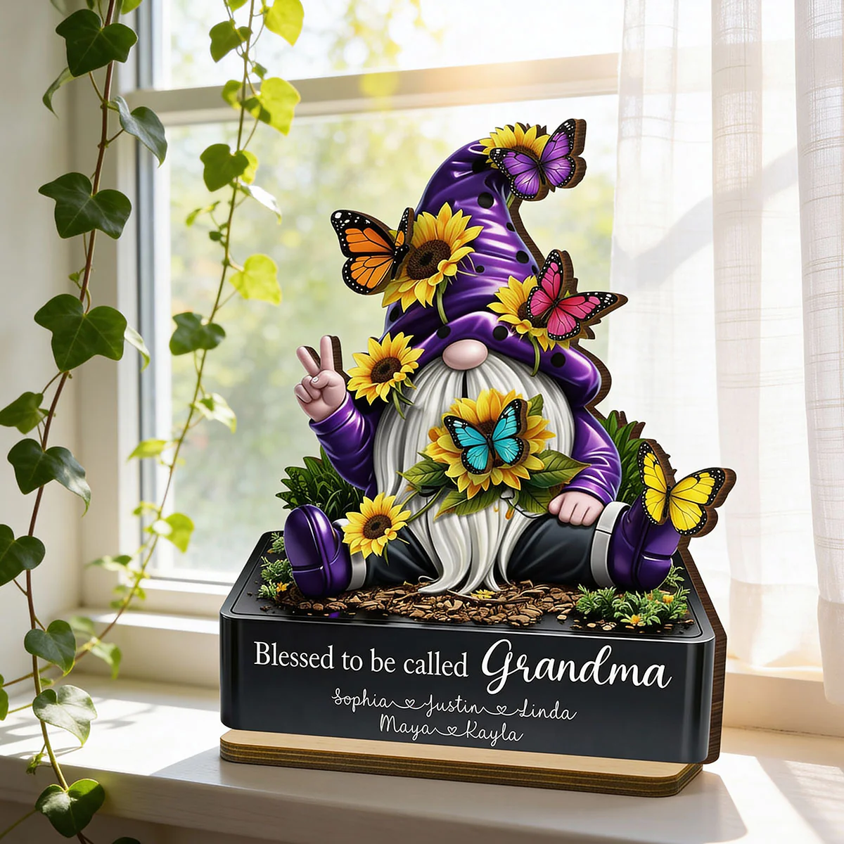 Blessed to Be Called Grandma - Personalized 2-Layered Wooden Plaque - Heartfelt Gift for Grandma - Image 5