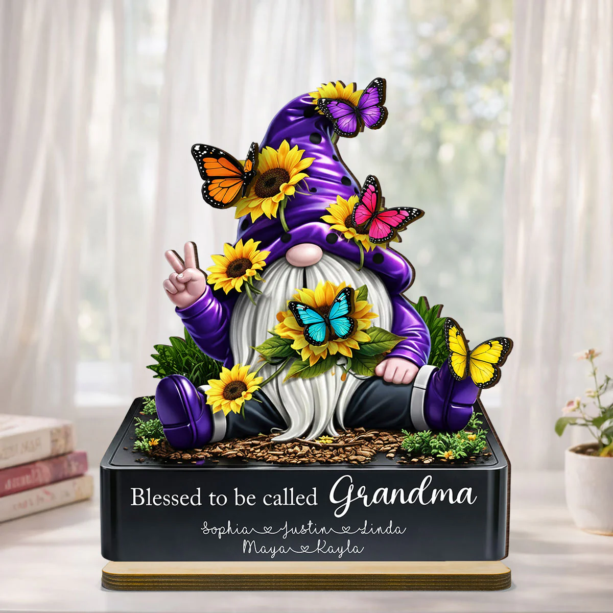 Blessed to Be Called Grandma - Personalized 2-Layered Wooden Plaque - Heartfelt Gift for Grandma - Image 6