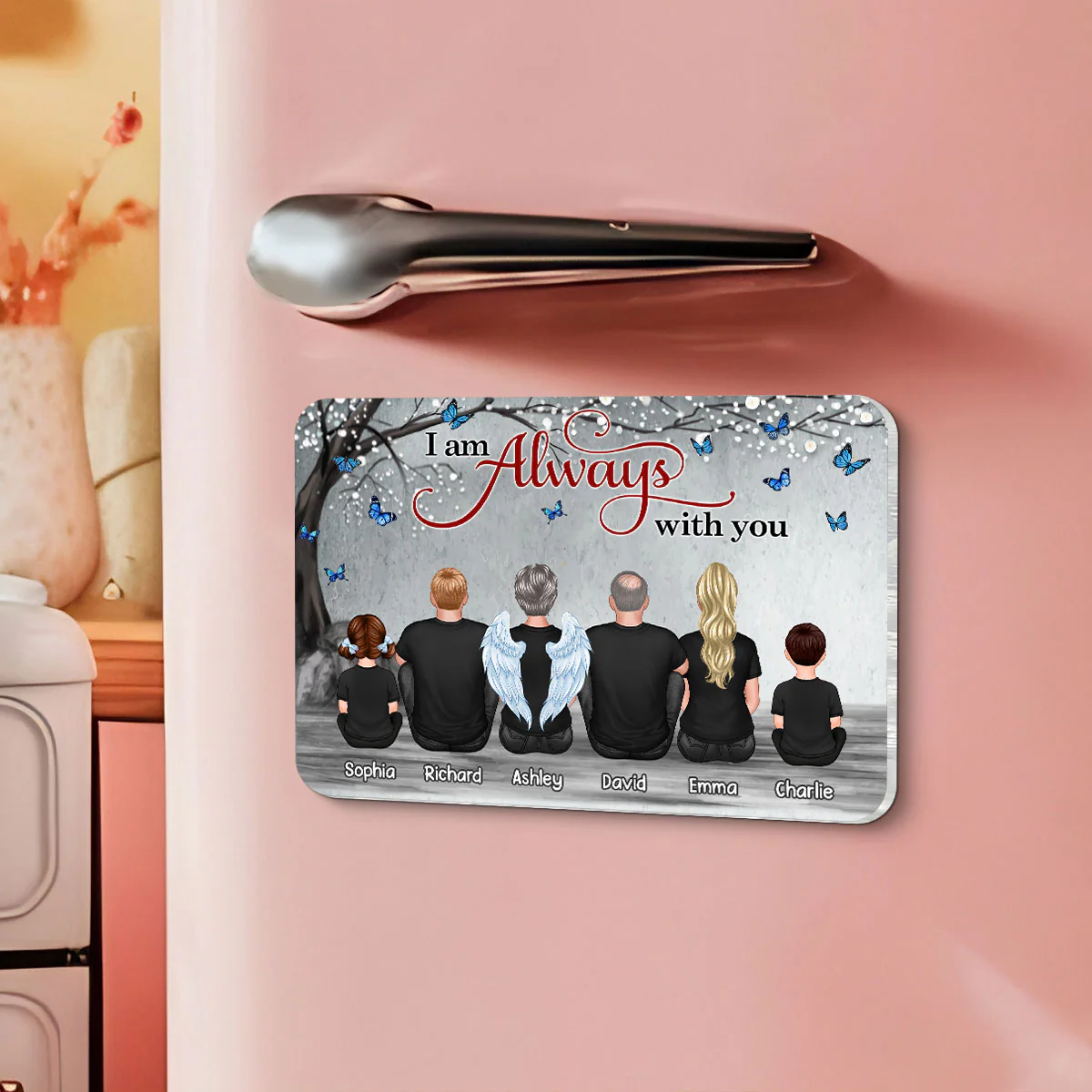 Blossom Tree Always With You Family Memorial Personalized Acrylic Fridge Magnet, Remembrance Gift, Sympathy Gift - Image 4