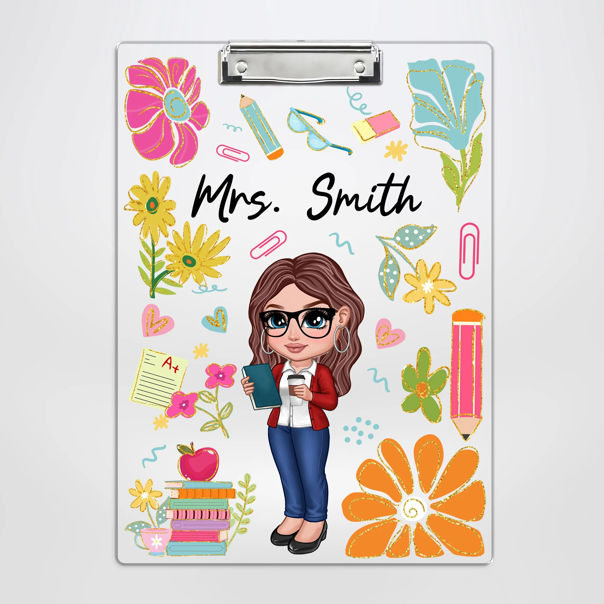 Boho Floral Teacher Personalized Clipboard, Teacher Appreciation Gift, , End Of Year Gift, Back To School Teacher Supplies - Image 3