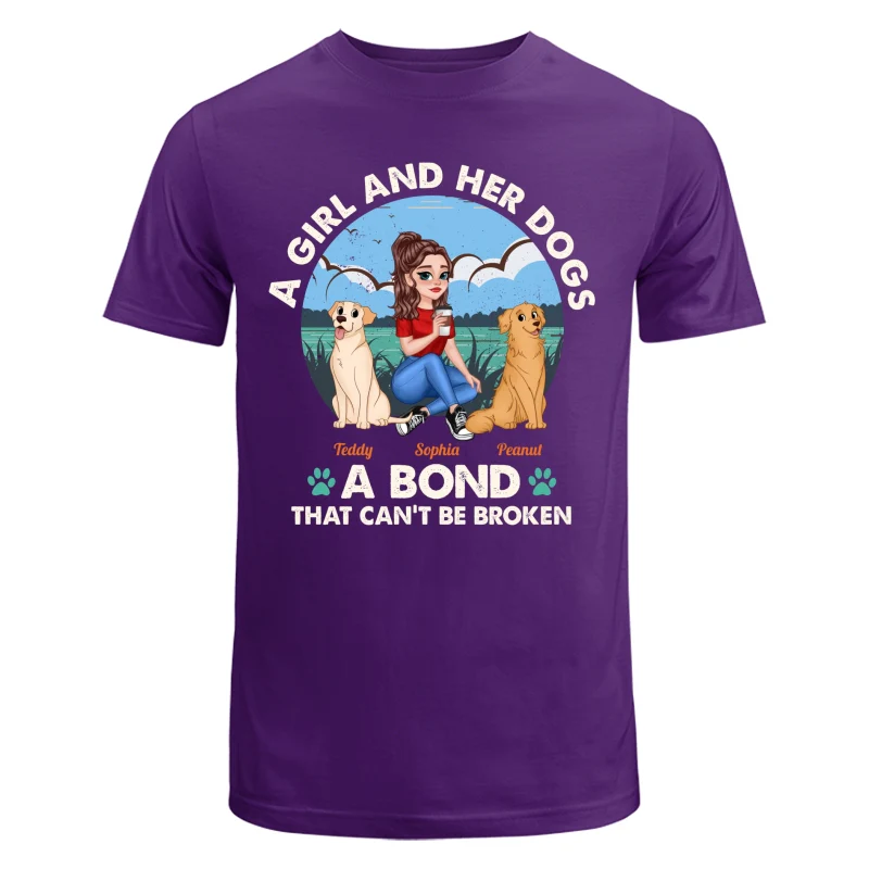 Bond Can‘t Be Broken Pretty Cartoon Woman & Cute Sitting Dog Personalized Shirt - Image 8