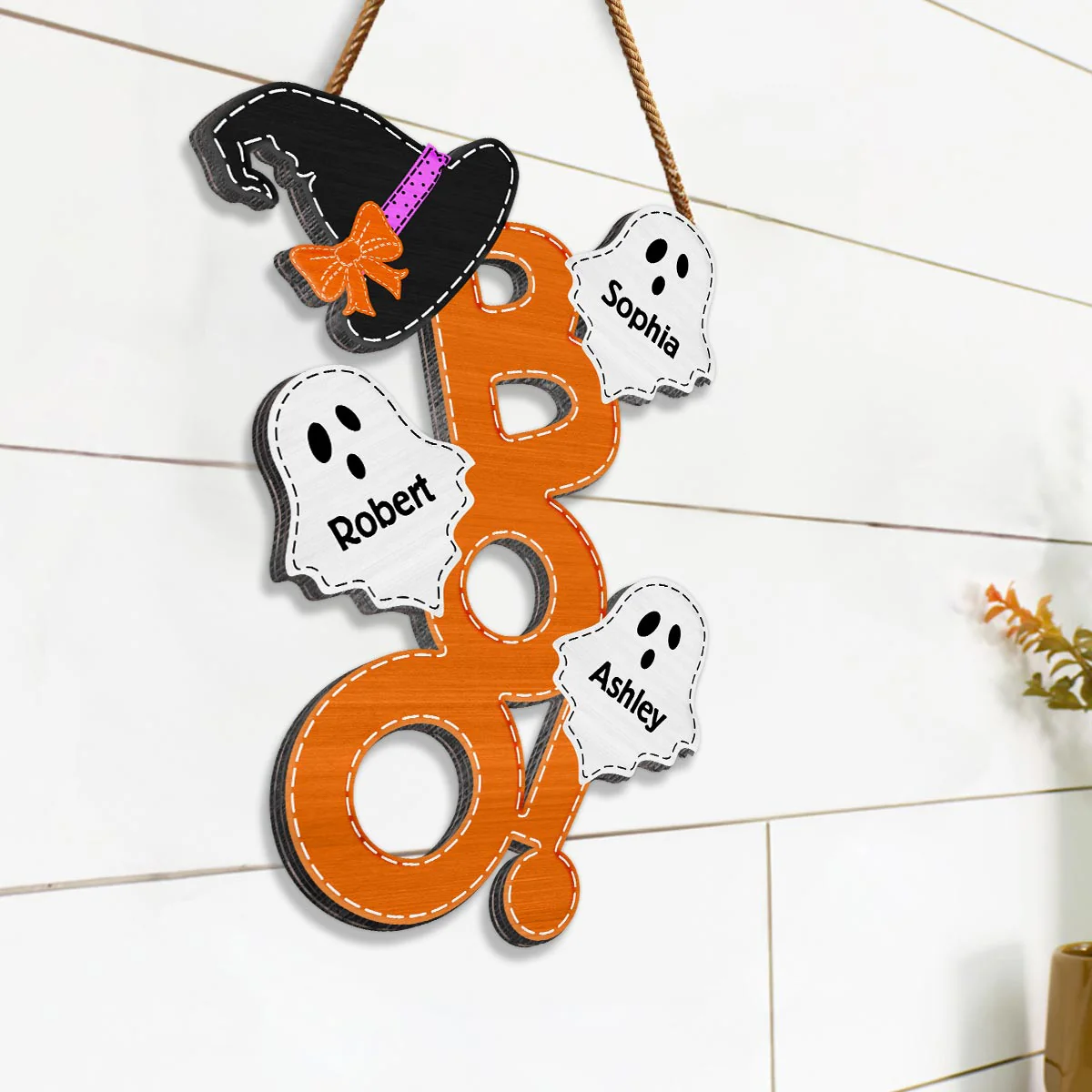 BOO Family Halloween Personalized Wood Sign, Halloween Decoration - Image 3