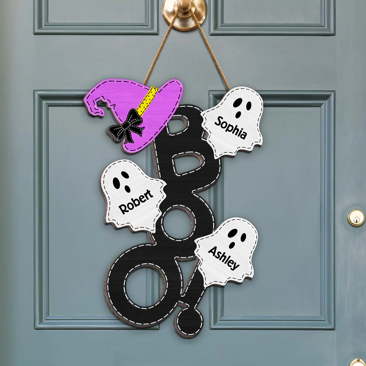 BOO Family Halloween Personalized Wood Sign, Halloween Decoration - Image 4