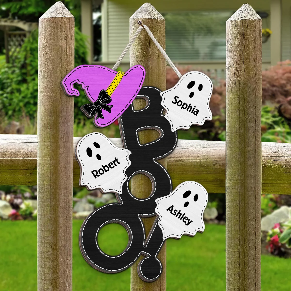 BOO Family Halloween Personalized Wood Sign, Halloween Decoration - Image 6