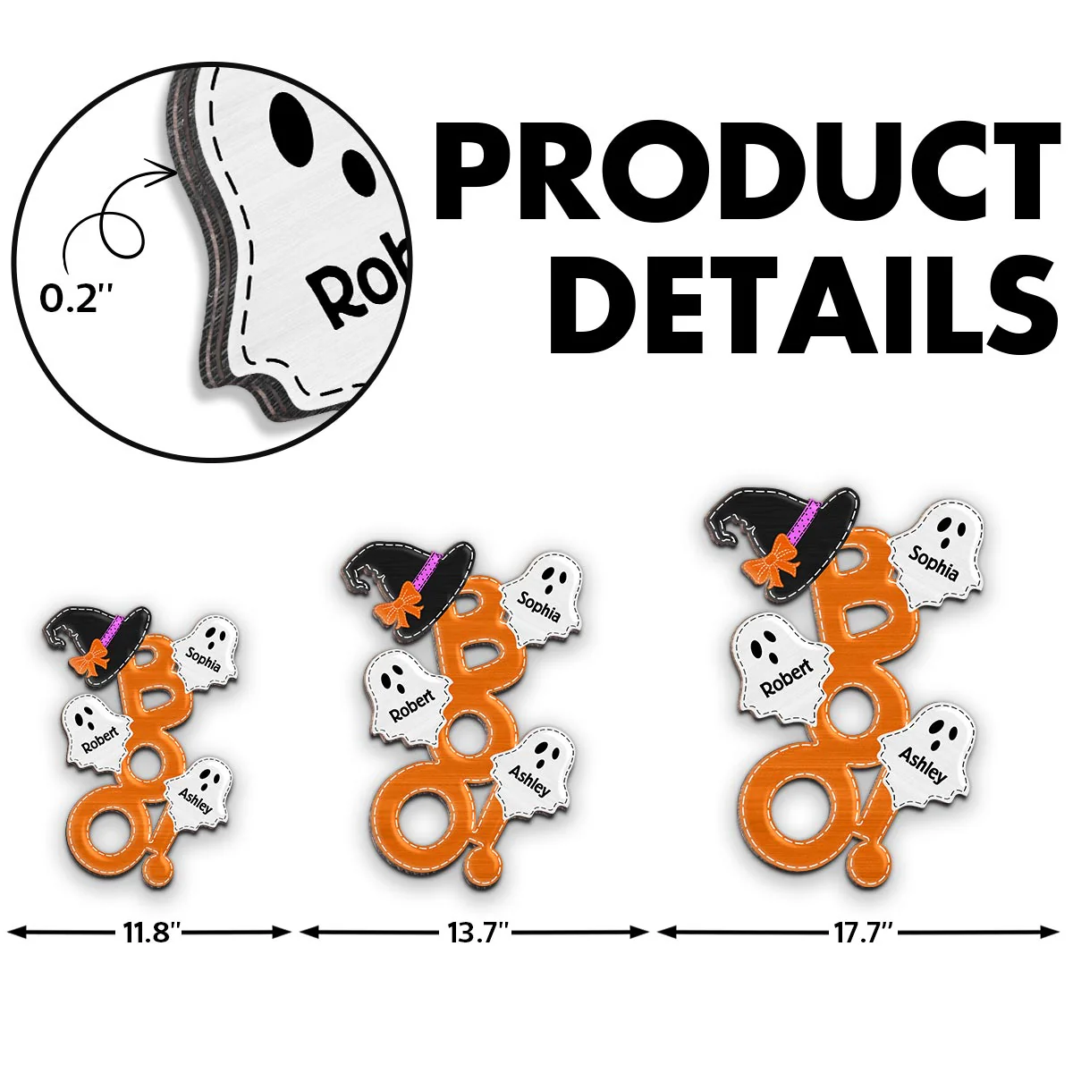 BOO Family Halloween Personalized Wood Sign, Halloween Decoration - Image 7