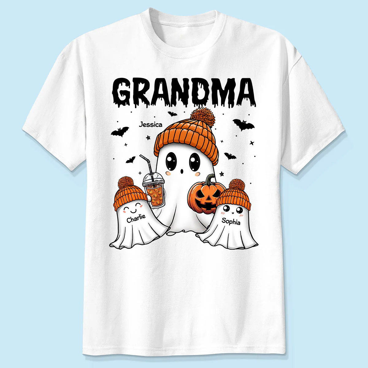 Boo Grandma Grandkids Fall Season Halloween Personalized Shirt