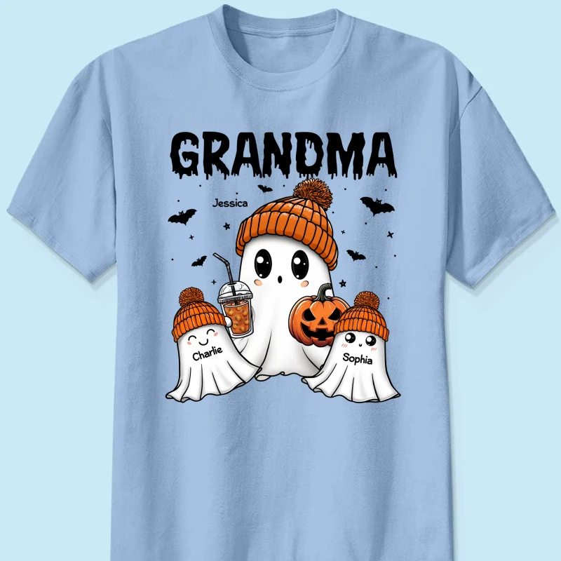 Boo Grandma Grandkids Fall Season Halloween Personalized Shirt - Image 10