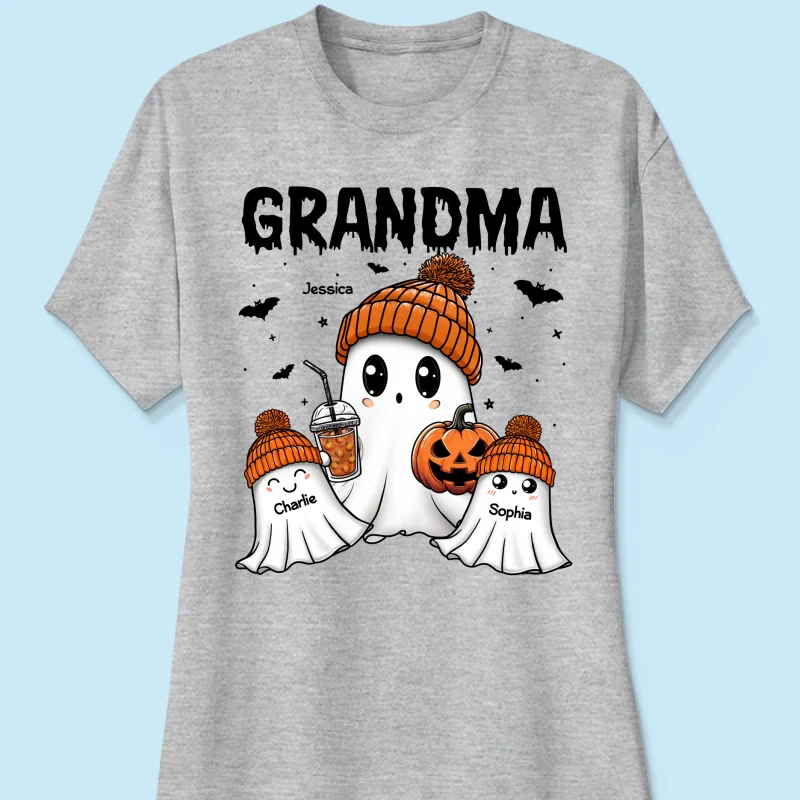 Boo Grandma Grandkids Fall Season Halloween Personalized Shirt - Image 12