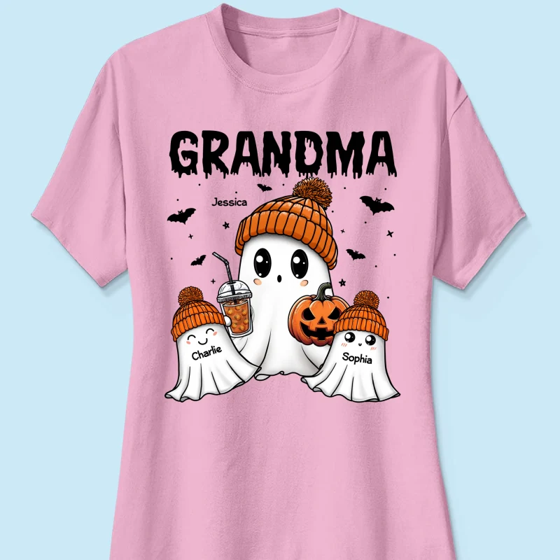 Boo Grandma Grandkids Fall Season Halloween Personalized Shirt - Image 13