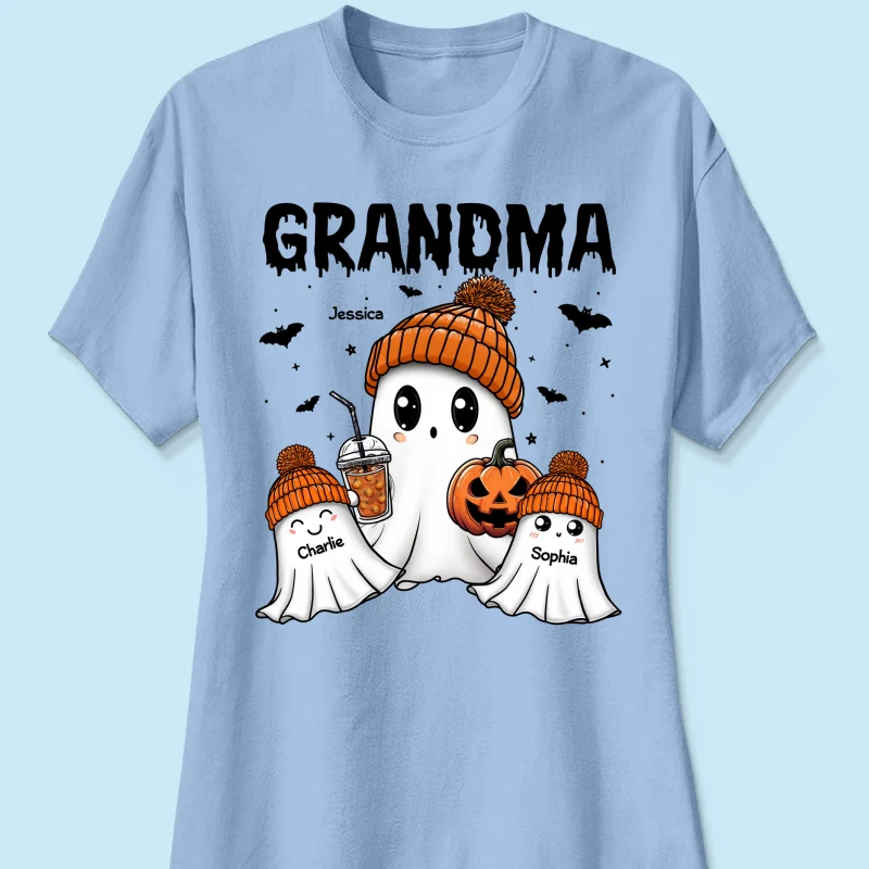 Boo Grandma Grandkids Fall Season Halloween Personalized Shirt - Image 14