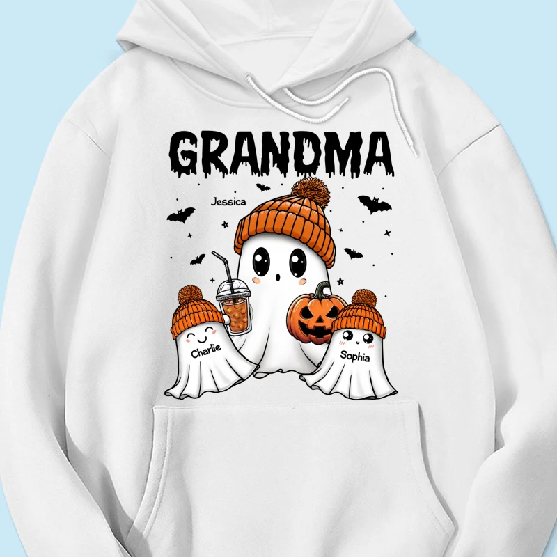 Boo Grandma Grandkids Fall Season Halloween Personalized Shirt - Image 15