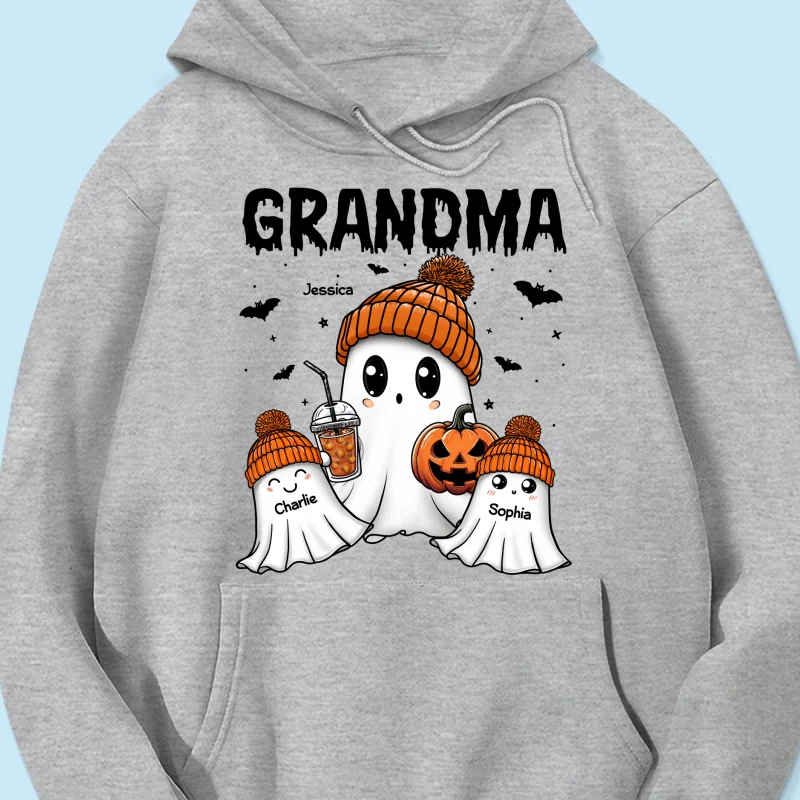 Boo Grandma Grandkids Fall Season Halloween Personalized Shirt - Image 16
