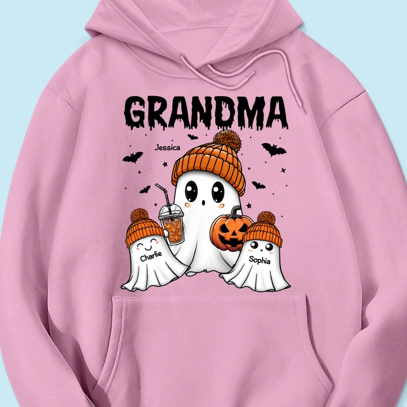 Boo Grandma Grandkids Fall Season Halloween Personalized Shirt - Image 17