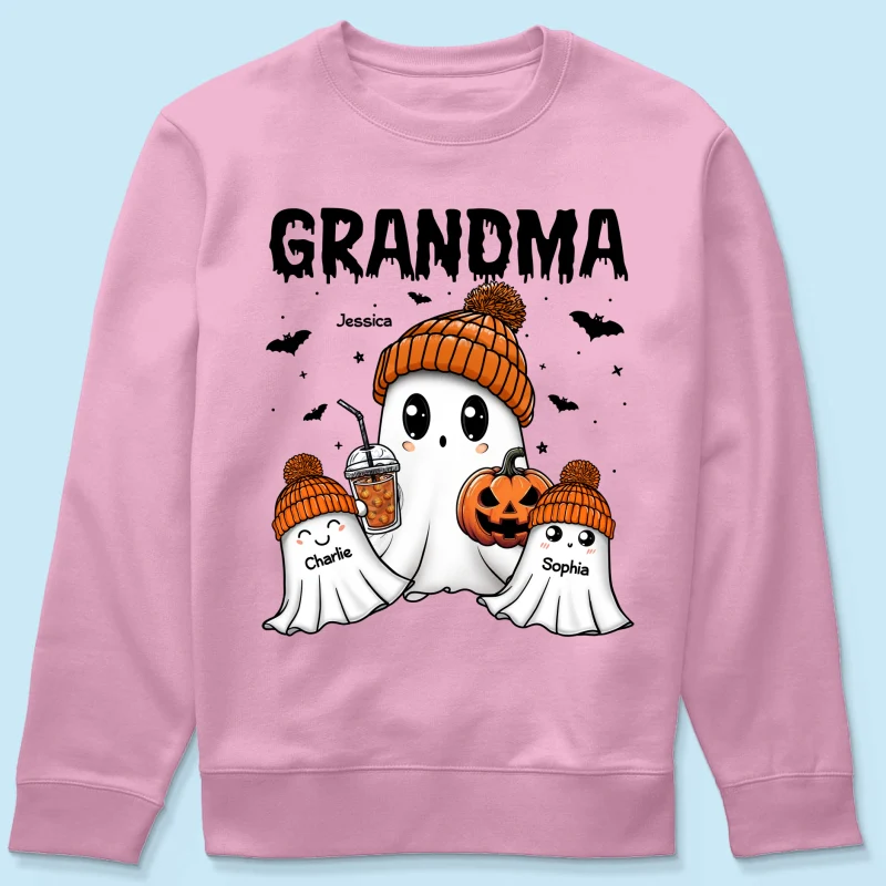 Boo Grandma Grandkids Fall Season Halloween Personalized Shirt - Image 21