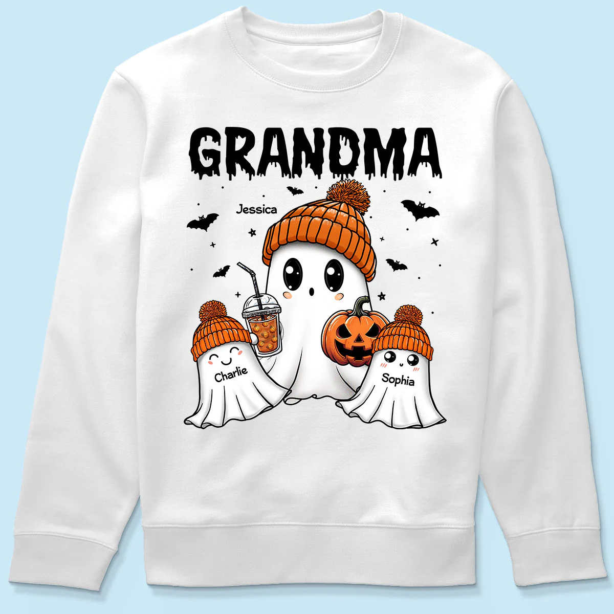 Boo Grandma Grandkids Fall Season Halloween Personalized Shirt - Image 6