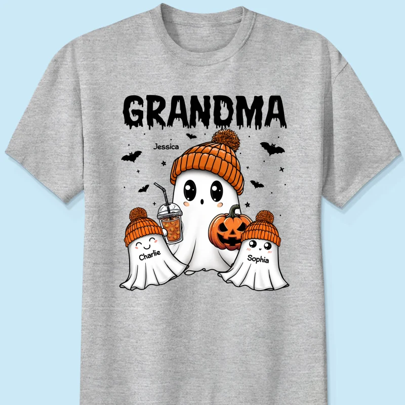 Boo Grandma Grandkids Fall Season Halloween Personalized Shirt - Image 8