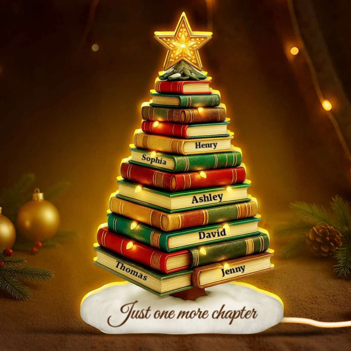 Book Lovers Christmas Tree - Personalized Light Box - Christmas Gift For Book Lovers - Image 10