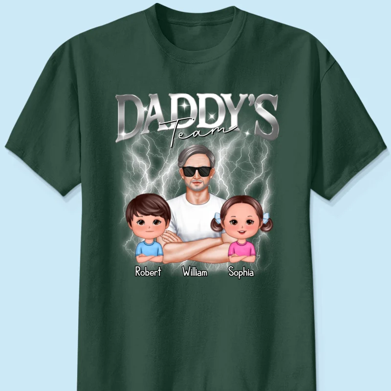 Bootleg Daddy‘s Team Dad & Kids Personalized Shirt - Image 11