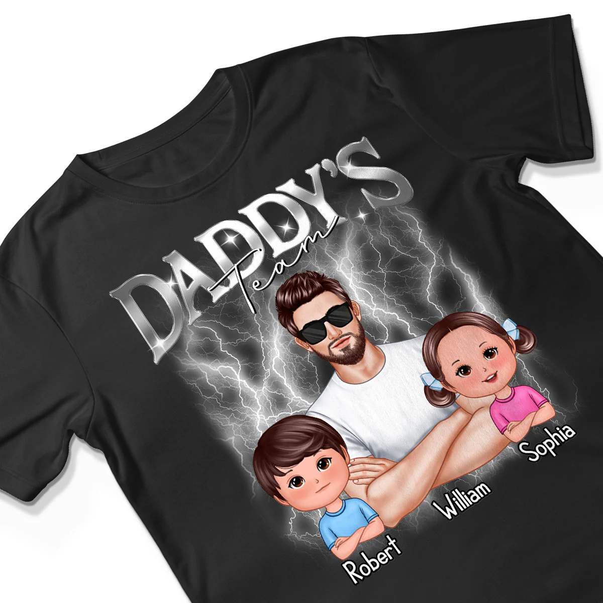 Bootleg Daddy‘s Team Dad & Kids Personalized Shirt - Image 3