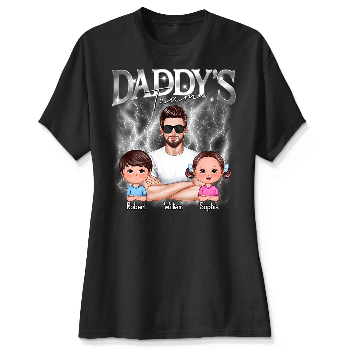 Bootleg Daddy‘s Team Dad & Kids Personalized Shirt - Image 4