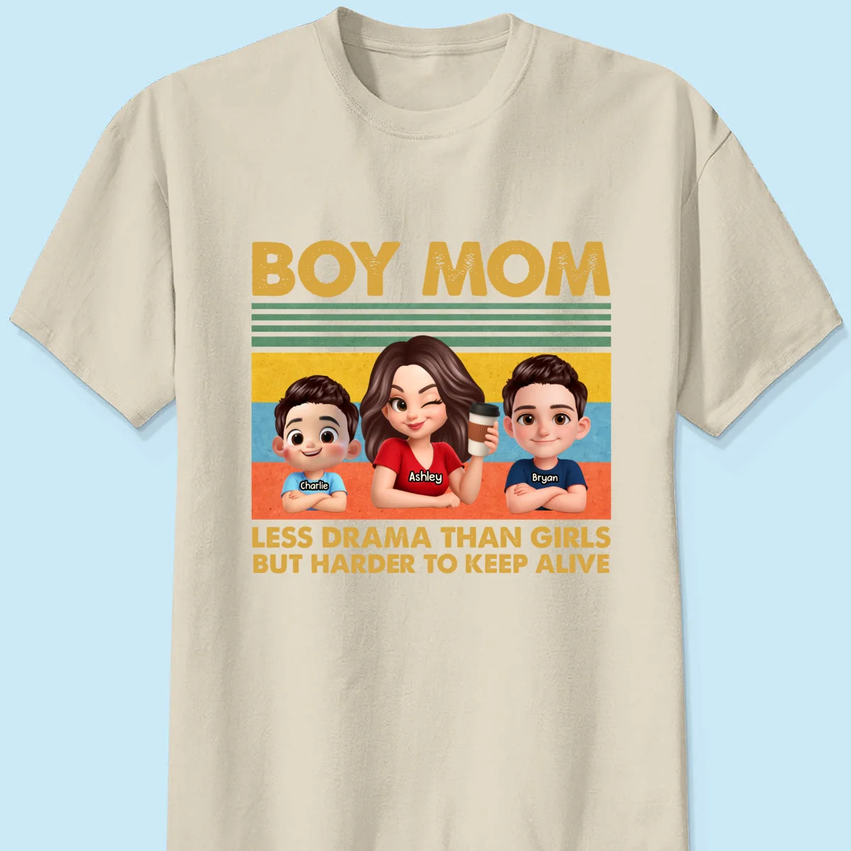Boy Mom Less Drama Than Girls But Harder To Keep Alive - Personalized Shirt - Gift For Mom, Grandma - Image 16