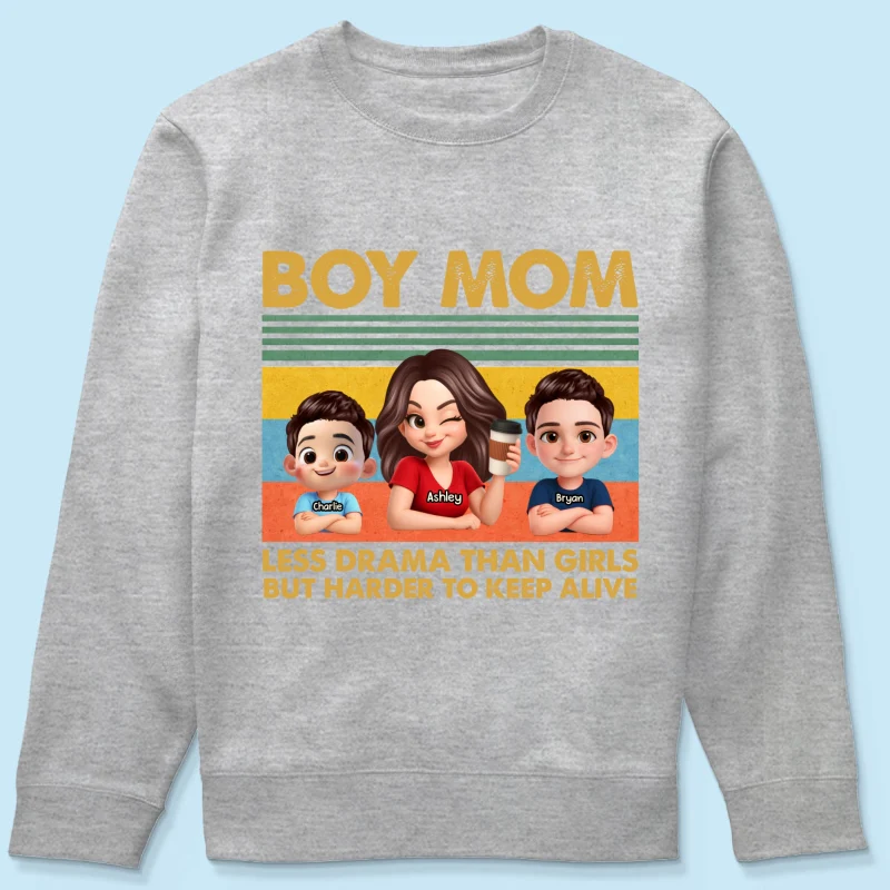 Boy Mom Less Drama Than Girls But Harder To Keep Alive - Personalized Shirt - Gift For Mom, Grandma - Image 48