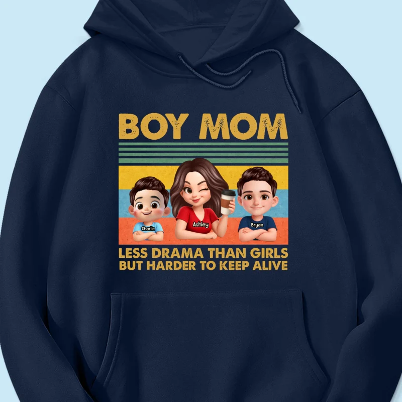 Boy Mom Less Drama Than Girls But Harder To Keep Alive - Personalized Shirt - Gift For Mom, Grandma - Image 55